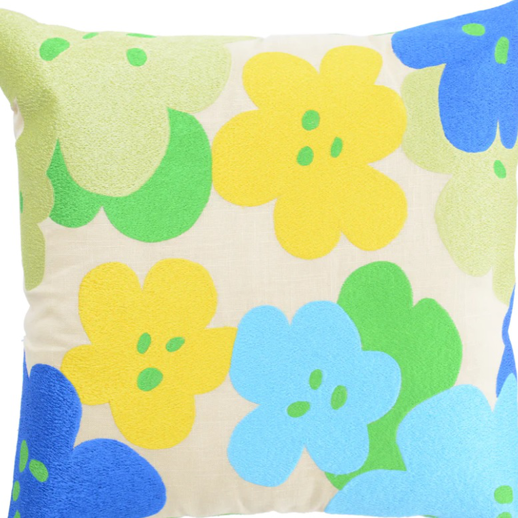 Cojin floral azul/vde tp013076b 50 x 50 // Pedido especial