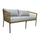 Tequila love seat metal negro cuerda beige tela loneta